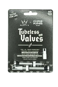 Valve tubeless PEATY'S  X chris king (mk2) silver tubeless valves 60mm (ptv2-60-sil-12)