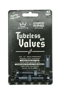 Valve tubeless PEATY'S  X chris king (mk2) slate tubeless valves 42mm (ptv2-42-slt-12)