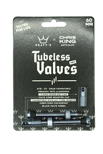 Valve tubeless PEATY'S  X chris king (mk2) slate tubeless valves 60mm (ptv2-60-slt-12)