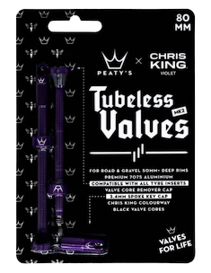 Valve tubeless PEATY'S  X chris king (mk2) violet tubeless valves - 80mm (ptv2-80-vlt-12)