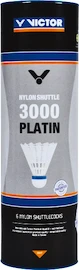 Volants de badminton Victor Nylon Shuttle 3000 Platin - White (6 Pack)